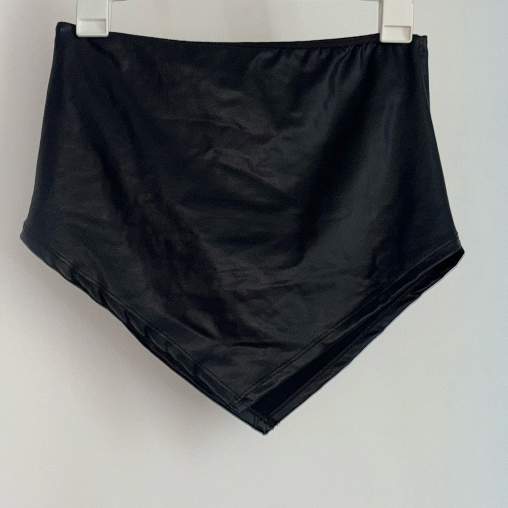Leather mini skirt
